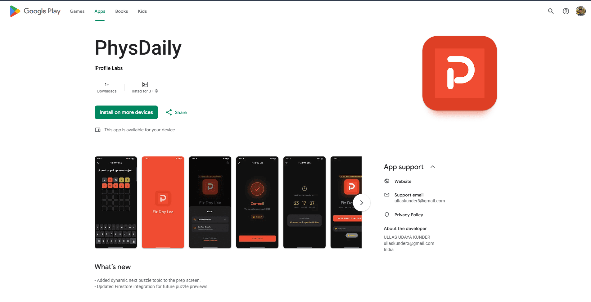 PhysDaily on Google Play Store